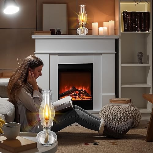 Miniatura 6 de 4 lámparas de aceite de cámara grande de Navidad de 13 pulgadas para uso en interiores, lámpara clásica de queroseno, faroles de aceite vintage,