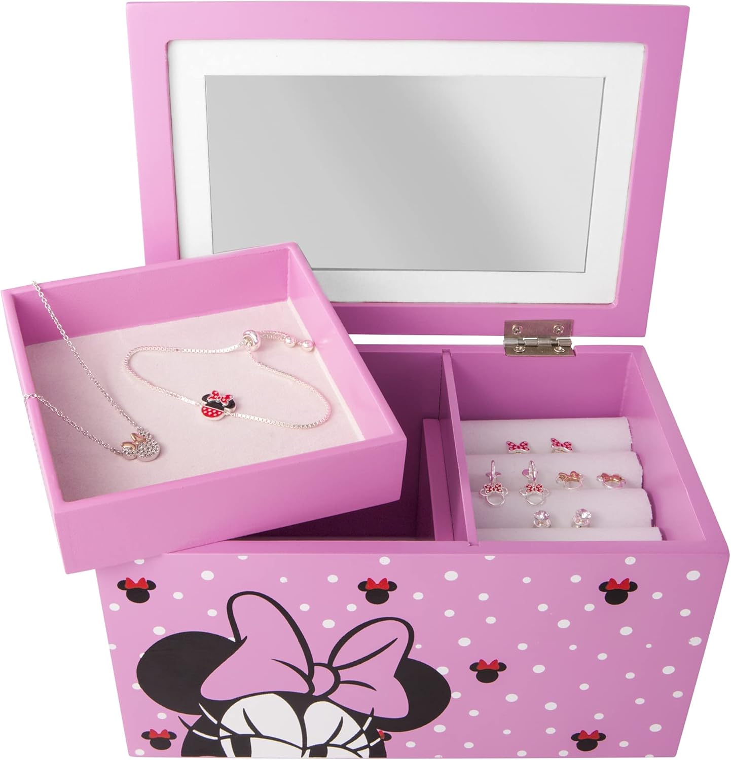 Disney Minnie Mouse Jewelry Box, Show Your Minnie Style Jewelry Organizer - Image 8