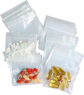 100 Packs Pill Bags 6 mil Sturdy 3x2.75 inch Pill Pouches BPA Free Seal Waterproof Handy Reusable Pill Bags for Travel Small Plastic Bags for Pill Organizer, Jewelry and Small Craft Pieces
