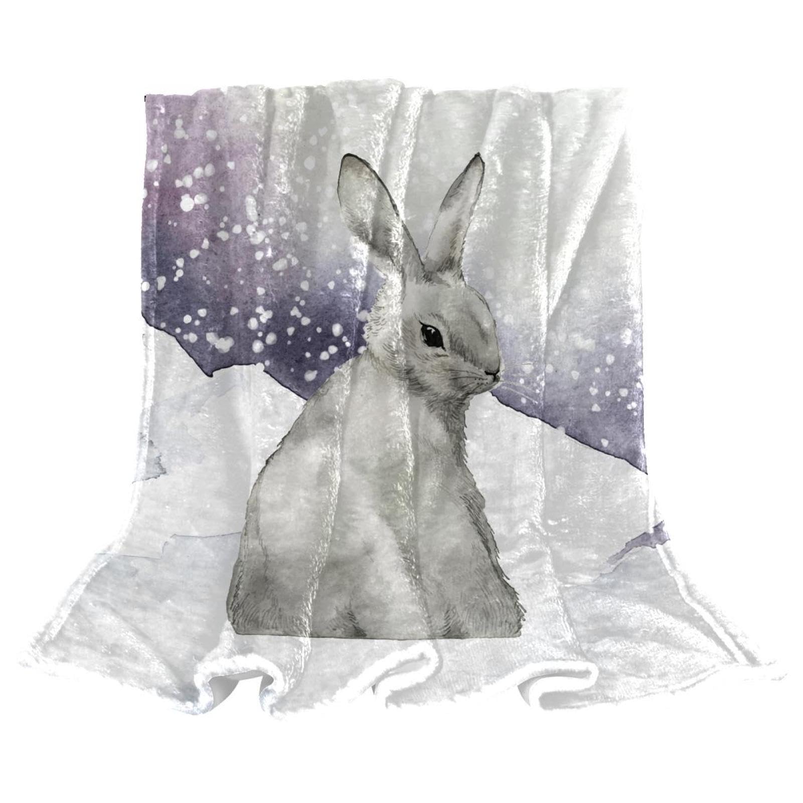 Couverture lapin de neige en microfibre douce : un câlin de chaleur pour vos soirées d'hiver