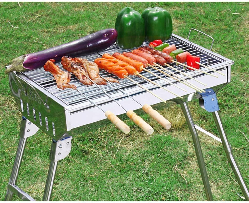 Grill Węglowy Grill Ze Stali Nierdzewnej Na Zewnątrz Piec Do Grilla Węgiel Drzewny Outdoor Camping BBQ Przenośny