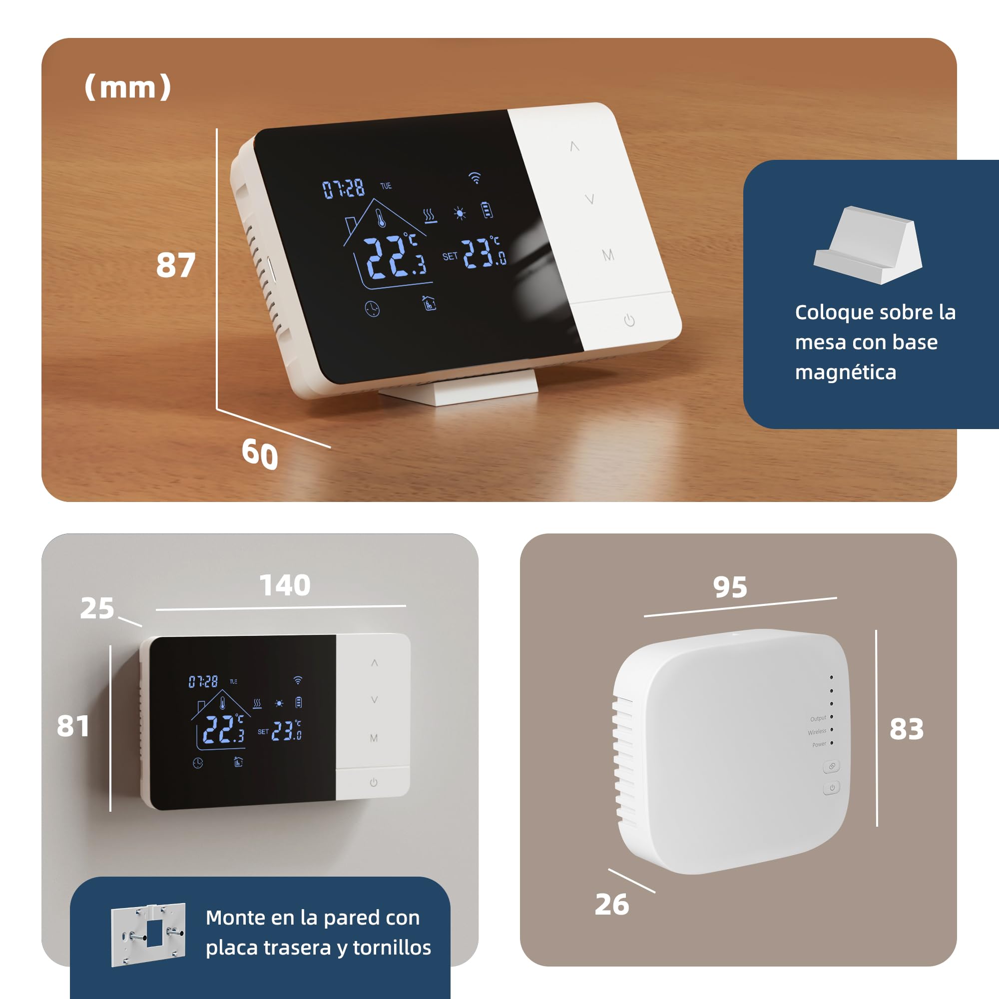 Termostato Wi-Fi para Caldera Inteligente Alimentado por batería, 3 A, Modelo 506X