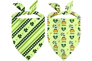 St. Patrick's Day Dog Bandana, 2 Pack Adjustable Holiday Party Birthday Pets...