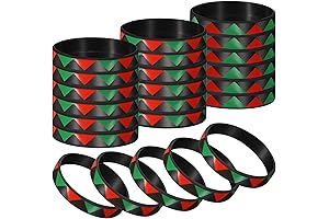 24 Pcs Juneteenth Day Bracelets Kwanzaa Rubber Bracelet for Juneteenth Party Celebration