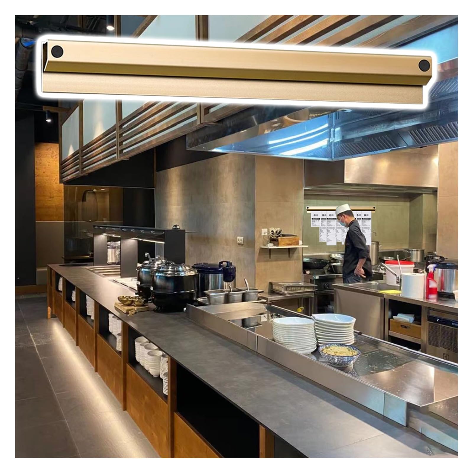 porta-tickets para restaurante Portaticket Per Ristoranti, Binario Per Ordini Catering 20/30/40/50/60/70/80/90/100/120 Cm, Portaricette Per Bar, Pizzerie, Food Truck, Lavanderie A Secco, Takeaway(L 60