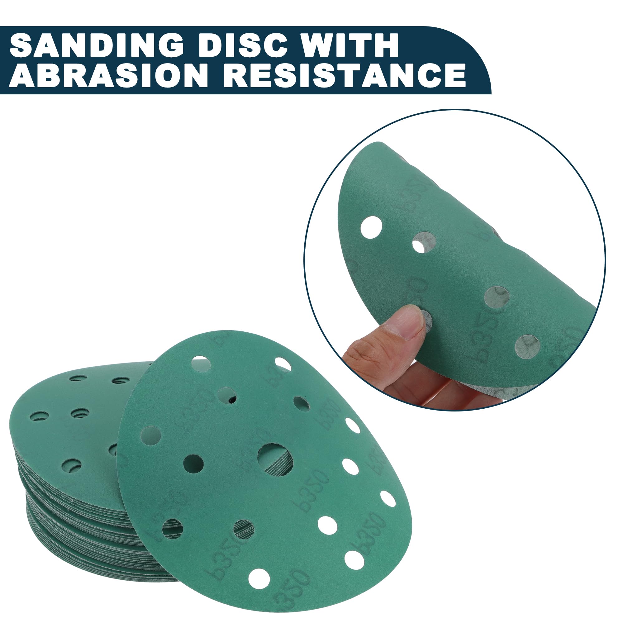 TUCKBOLD Car Sanding Discs 6inch 15 Hole 320 Grit Abrasion Resistance, Green - Image 3