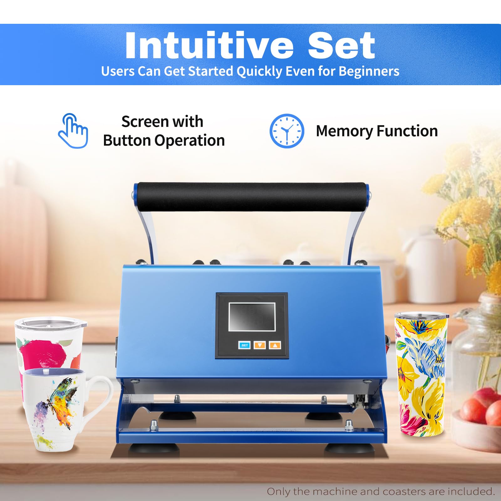 Pressa per tazze, 600 W, pressa a sublimazione 6 in 1, pressa a caldo, 0 – 200 ℃ con 6 sottobicchieri, macchina multifunzione per tazze, in lega di alluminio per caffè