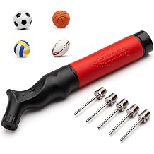 Sports Ball Pump with 5 Needles, Fast Push & Pull Inflator, Lightweight Hand Pump for Football, Basketball, Volleyball, Rugby & Other Inflatable Sports Balls