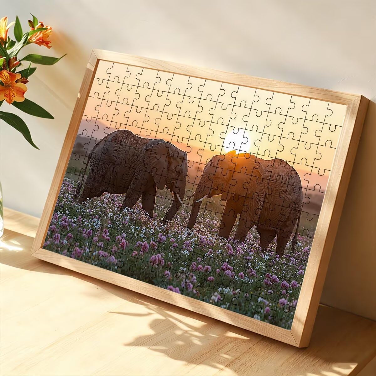 Puzzle 4000 Pezzi Elefante, Puzzle Fiore, Puzzles in Legno, 141x87cm -1418