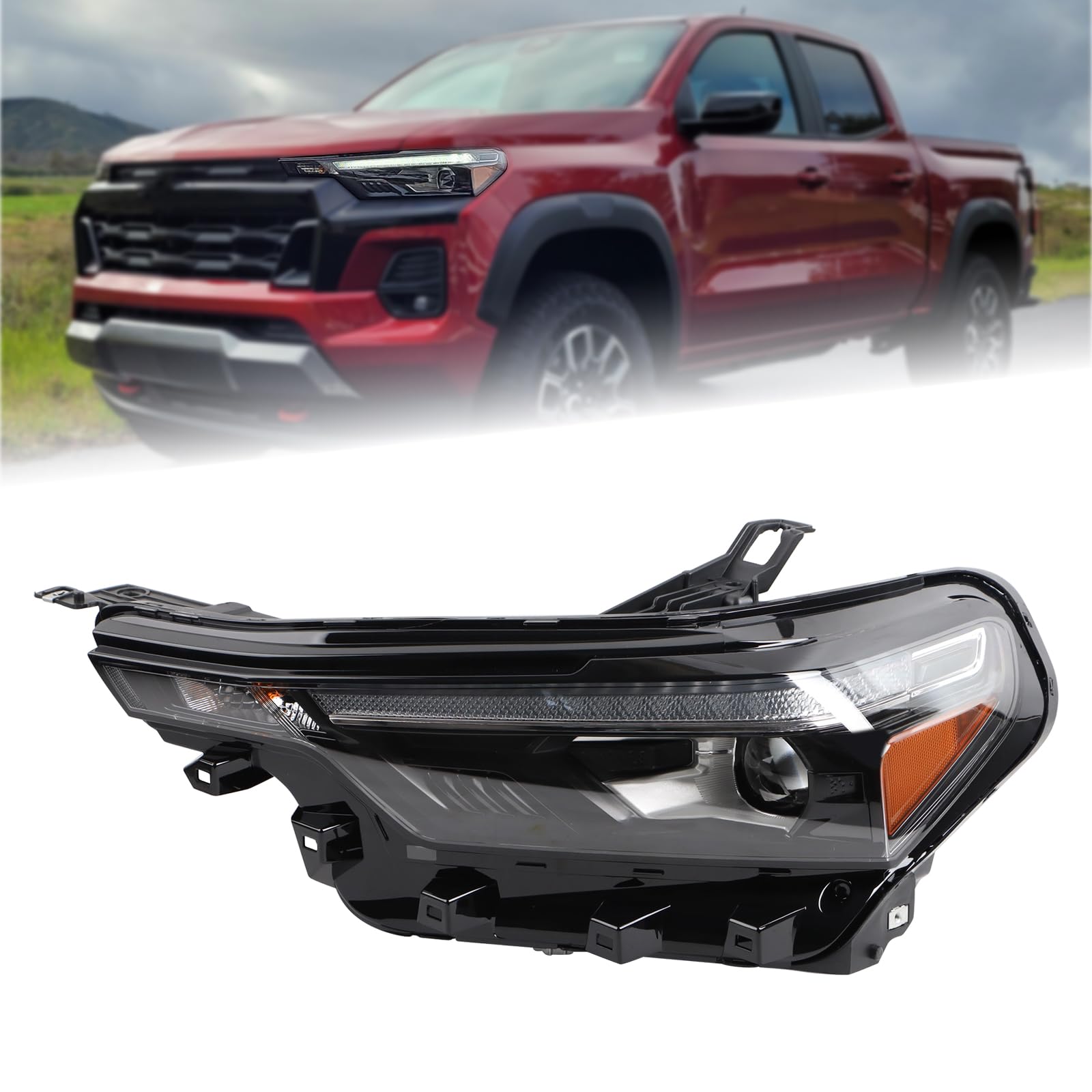 Duolctarms W/DRL LED Headlight Headlamp Assembly Compatible for 2023-2025 Chevy Colorado Z71/ZR2 Left Driver Side 87818228