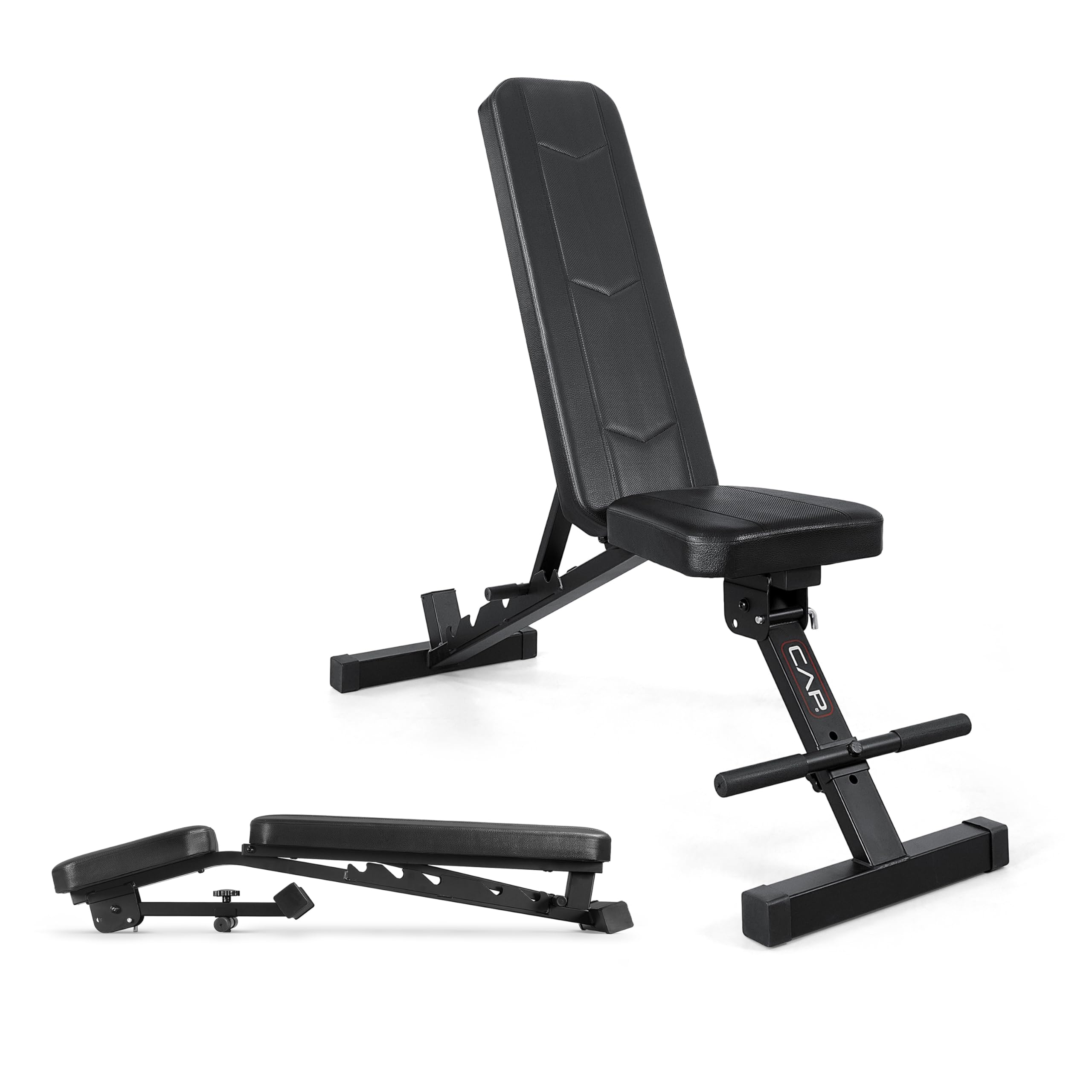 Adjustable Training Utility Weight Bench | Foldable Multi-Position Incline/Flat Bench with 6 Backrest Settings, Thick Padding & 600 LB Capacity | Home Gym Workout Bench