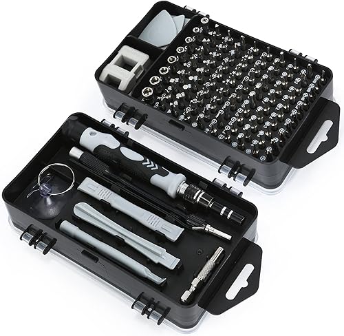 AXRIS - Juego de destornilladores de precisión 118 en 1, kit de herramientas de reparación de electrónica profesional, brocas magnéticas