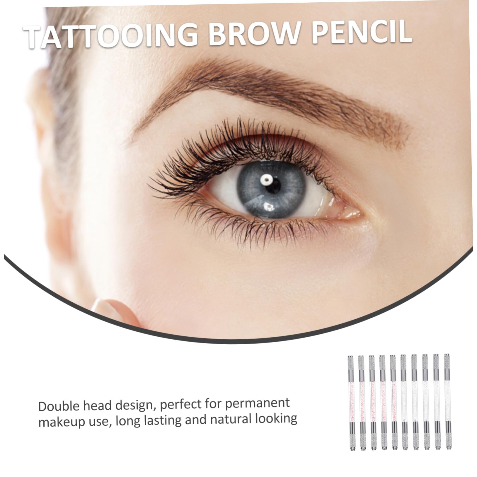Augenbrauen Microblading Stift Doppelseitig Abs, 10 Stück, für Anfänger