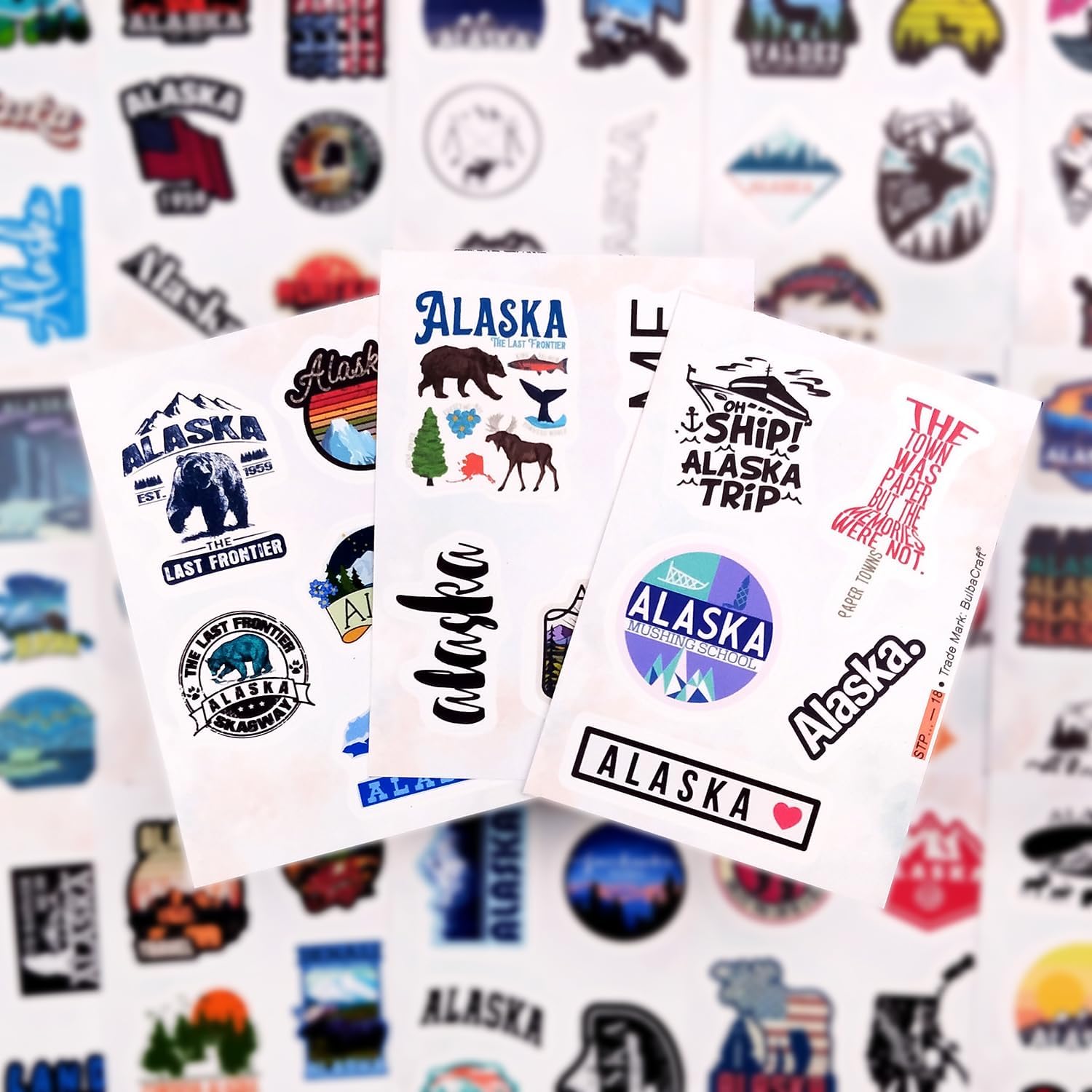 BulbaCraft Alaska Stickers for Water Bottles, Scrapbooking, Alaska Laptop Decals, Gifts for Women & Men - Image 8