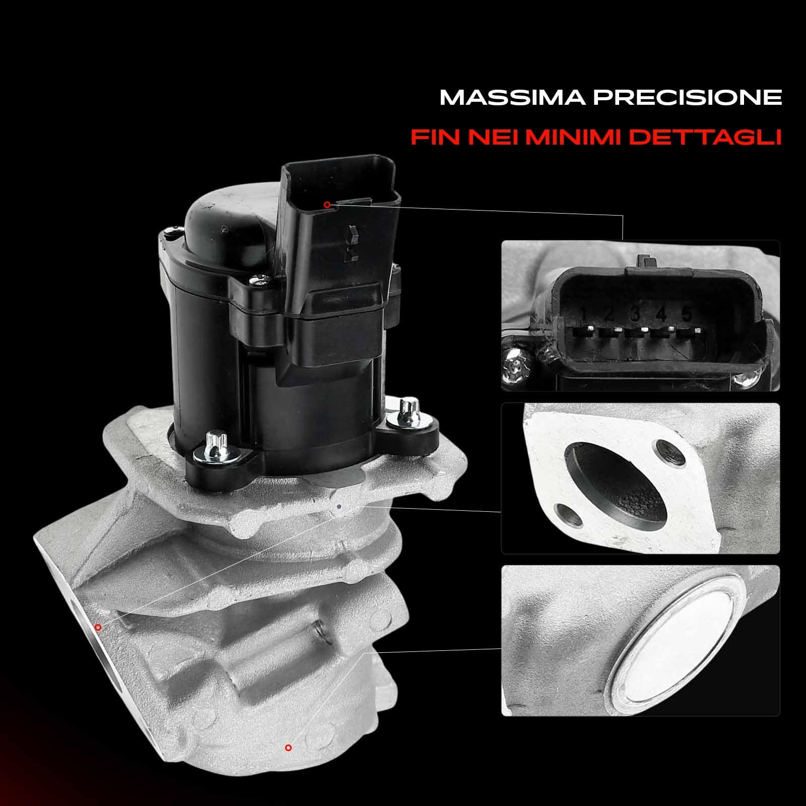Frankberg Valvola EGR per il ricircolo dei gas di scarico 9672880080 | Compatibile con: Berlingo C2 C3 C4 C5 Jumpy Xsara Picasso Scudo C-Max DM2 Festa Focus II fusione