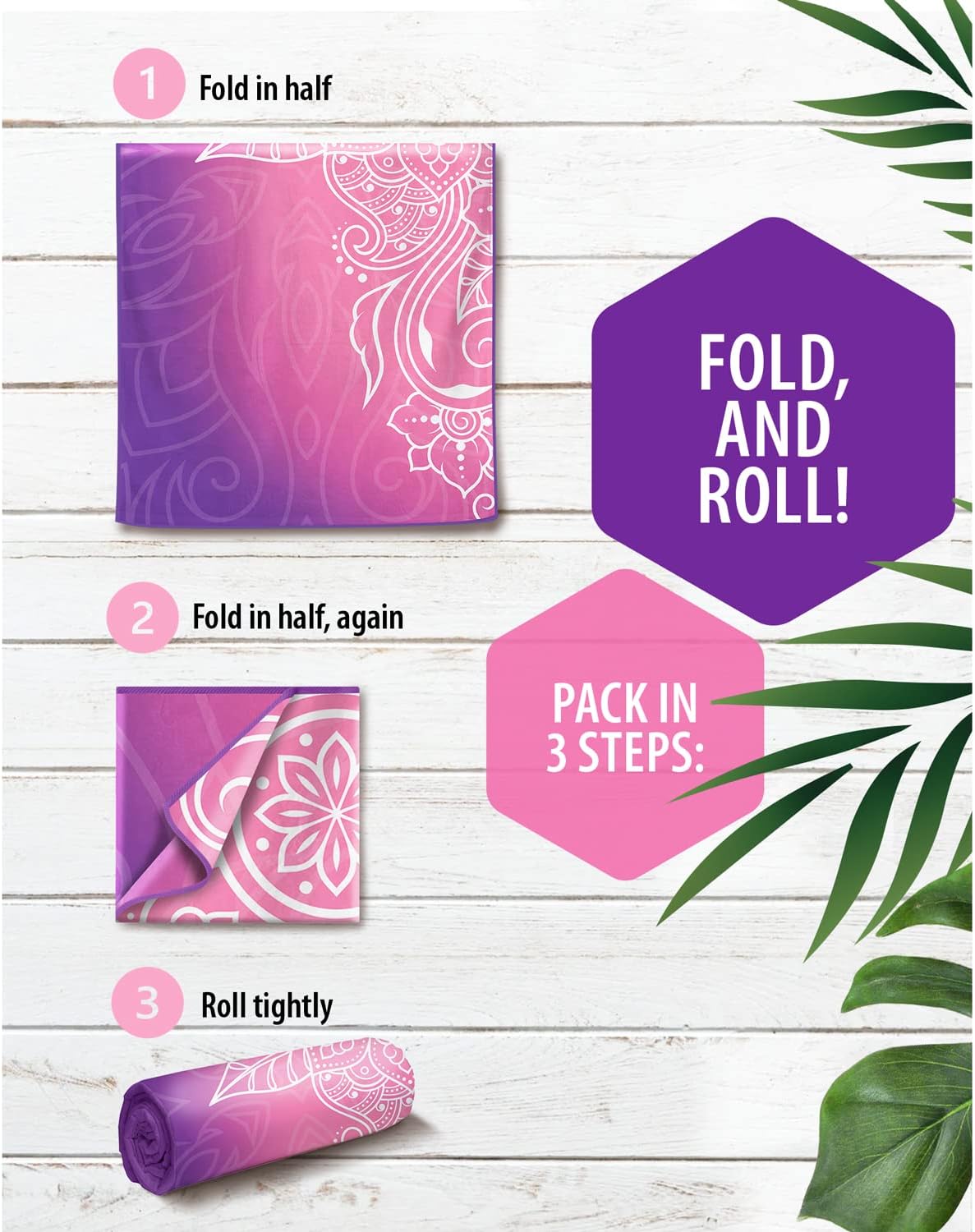 VENTURE 4TH Microfiber Beach Towel: Quick-Dry, Compact, Sand-Free, Absorbent, Sandproof and Lightweight - Perfect for Camping, Beach, and Roadtrips (Purple Mandala Design | 35x78 inches)