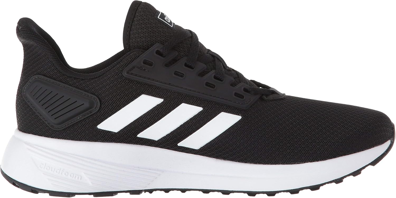 adidas mens Duramo 9 Running Shoe, Black/White, 9.5 US