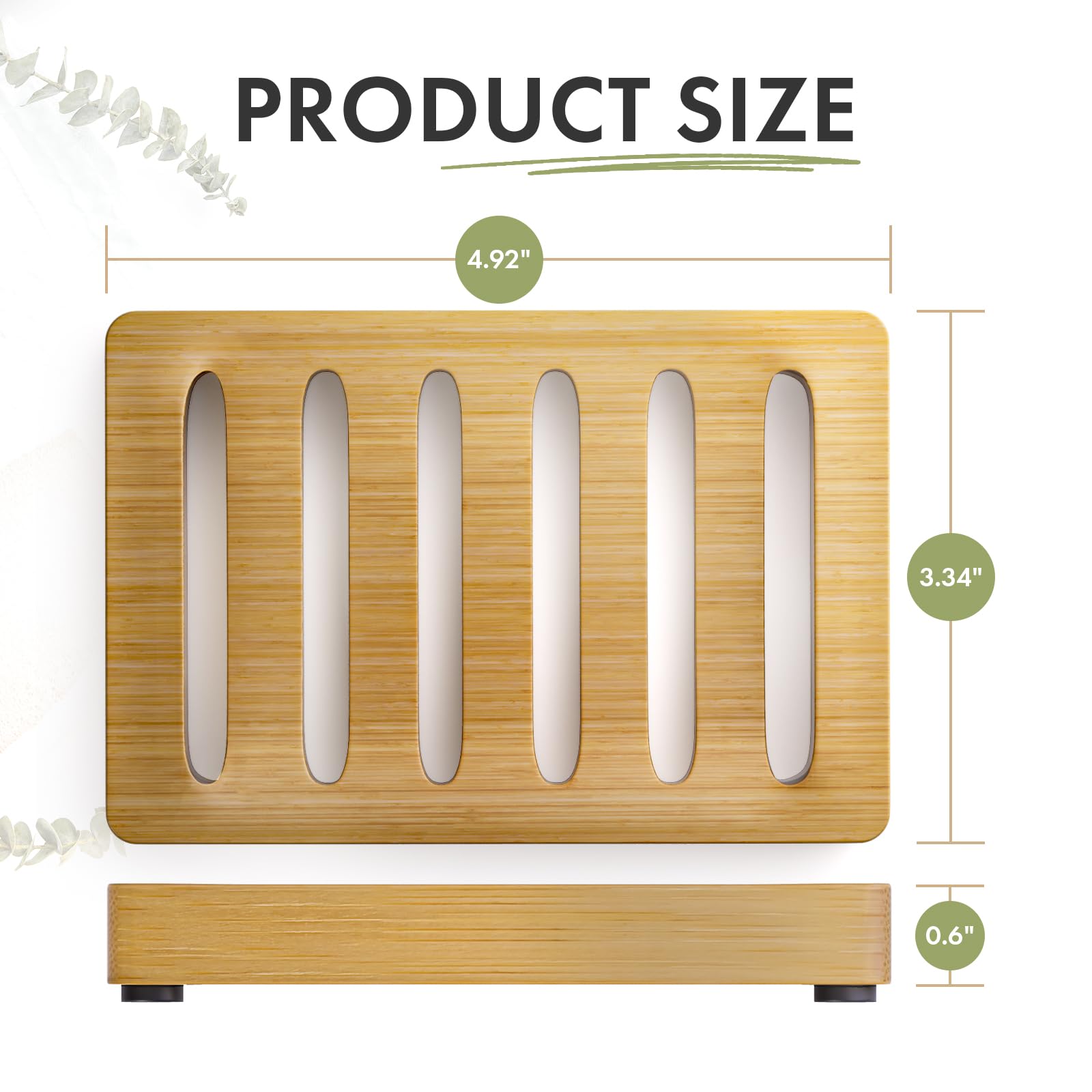 AmazerBath - Juego de 2 jaboneras para el hogar, jaboneras de bambú de madera para ducha, cocina, baño