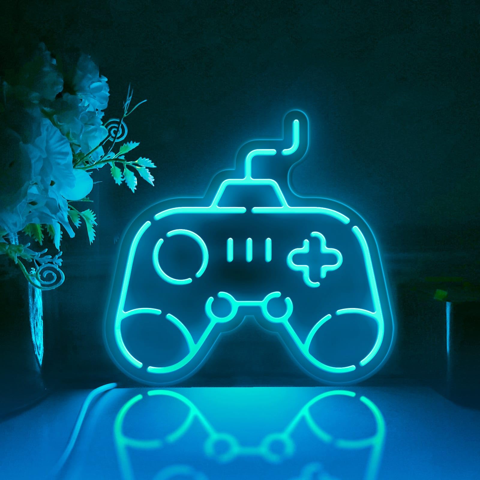Game-Controller-LED-Lichtbox, Gamer-Wandkunst-Dekor, personalisiertes Lichtschild, Neonähnliche Schreibtisch-Dekorationen, Schlafzimmer-Dekor, Geschenk für Gamer (RGB-Licht, große Größe)