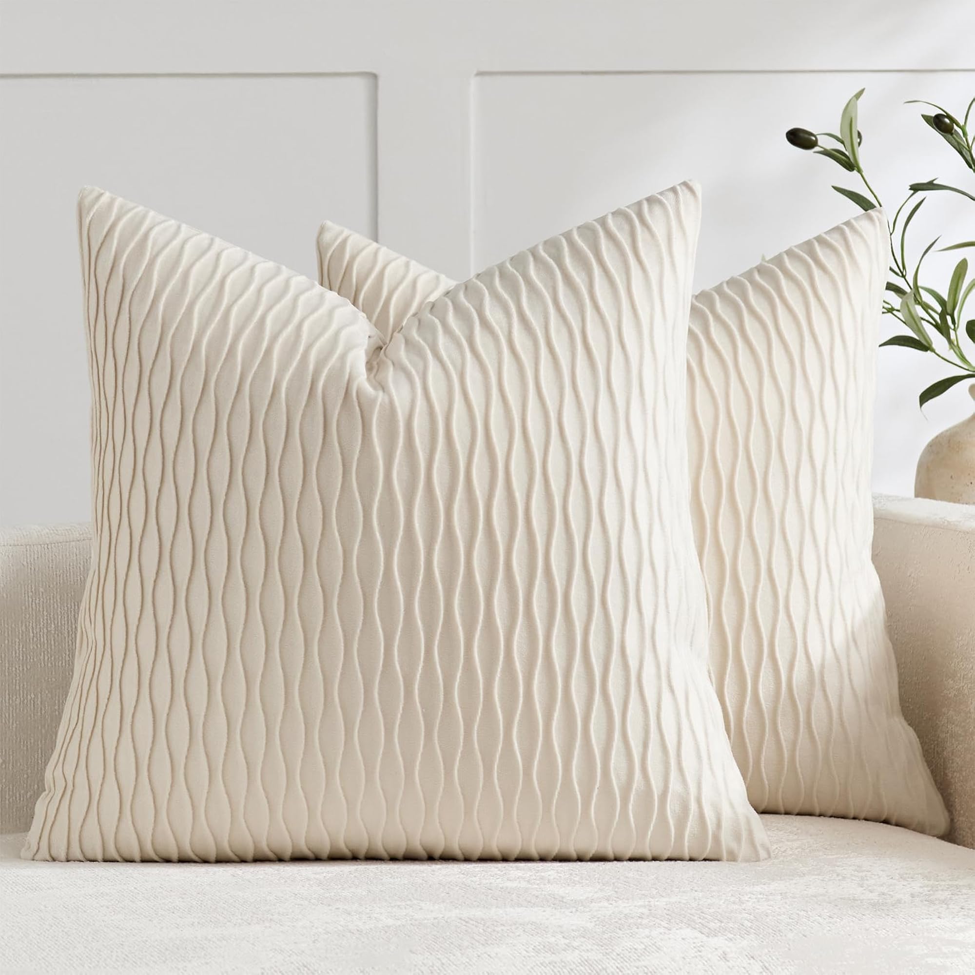 Burgundy Velvet Decorative Throw Pillow Covers, 2 Pack