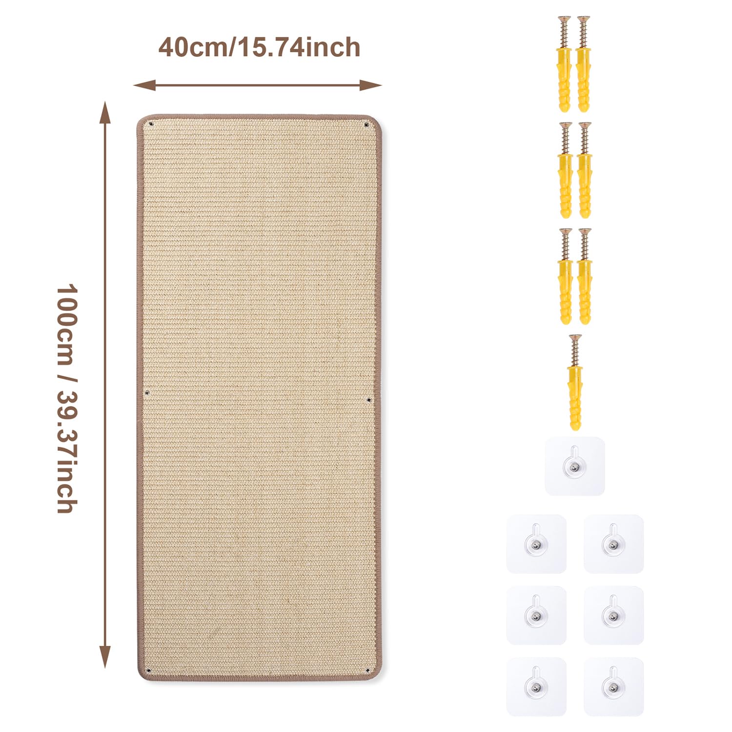 2 alfombrillas para rascar gatos, 40 x 100 cm, de sisal natural, para sofá, muebles y paredes