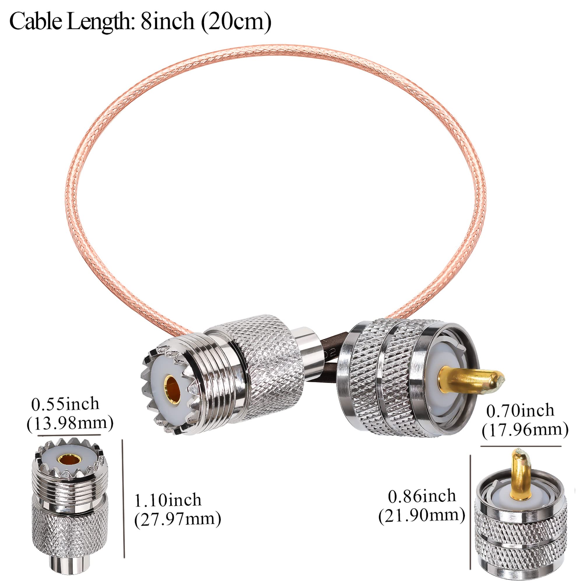 Adattatore SMA A SO239 Lotto Cavi Coassiali RG316 SMA Maschio A SO239 Femmina - 1 Piede, Per Connessioni RF Cavo SMA A SO239 - Foto 11