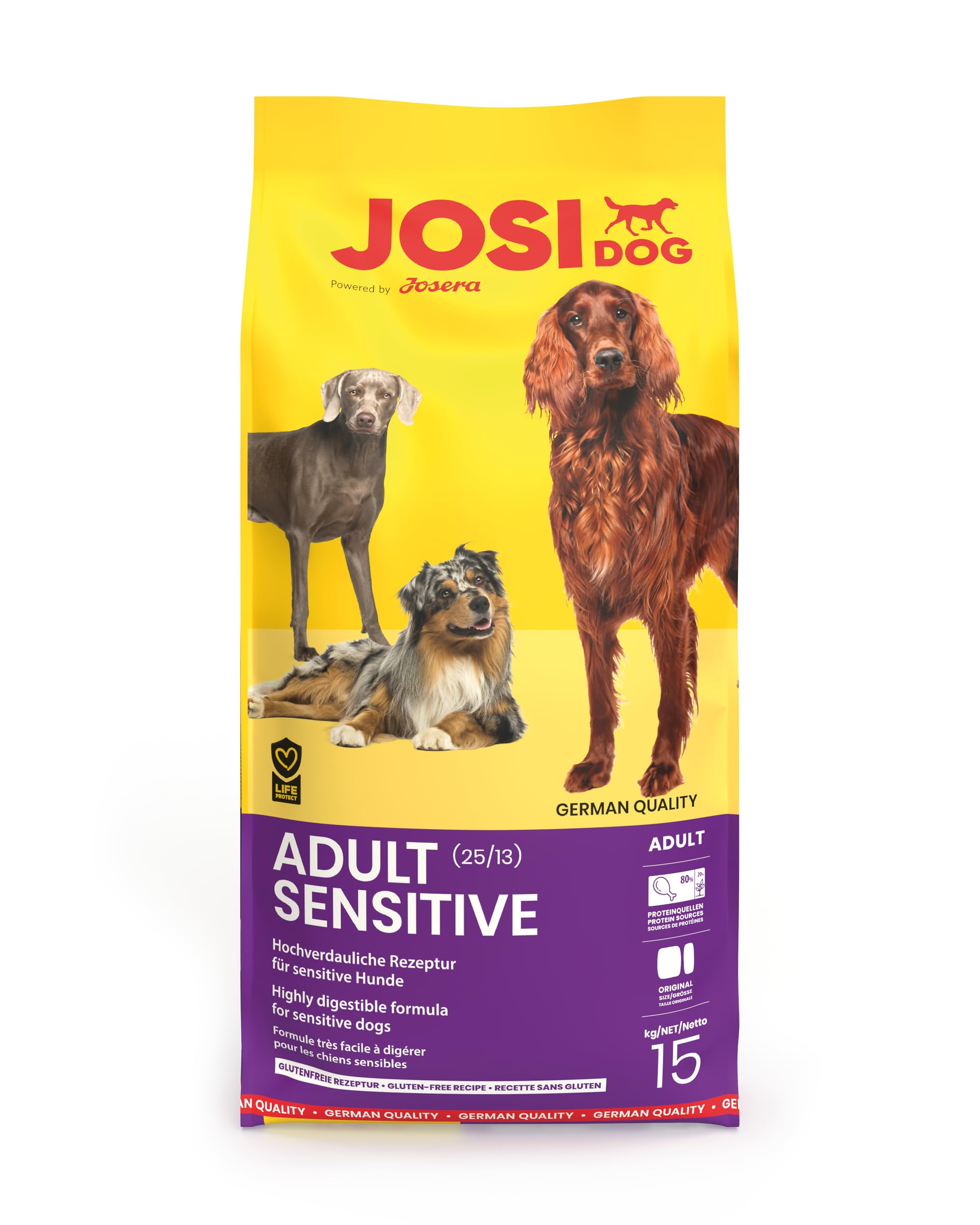 JosiDog Adult Sensitive (1 x 15 kg) | Karma dla psów wrażliwych, wyjątkowo wrażliwa i bezglutenowa | powered by JOSERA | sucha karma premium dla dorosłych, wrażliwych psów, 1 szt. w opakowaniu