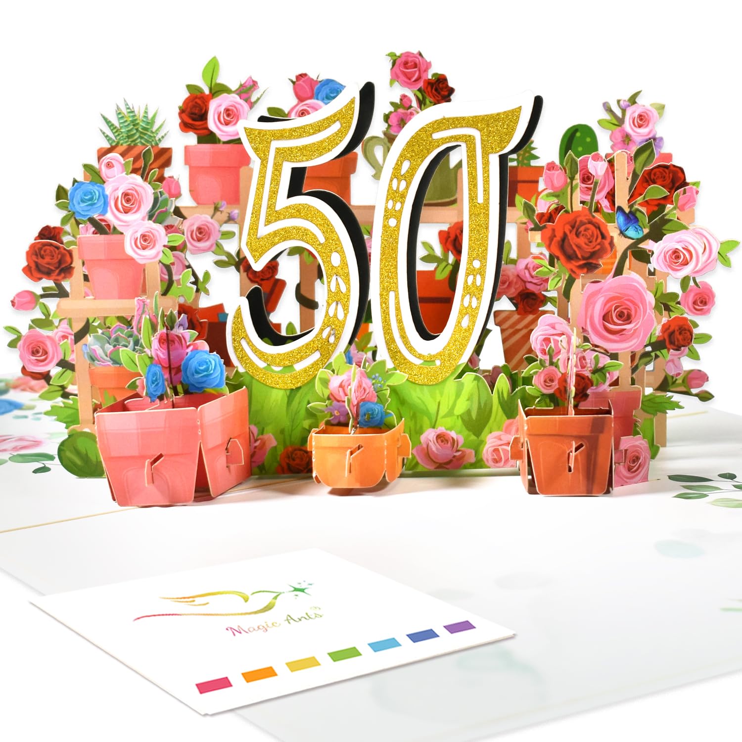 Magic Ants 50. Geburtstagskarte - 3D Pop-Up Karte zum 50. Ge