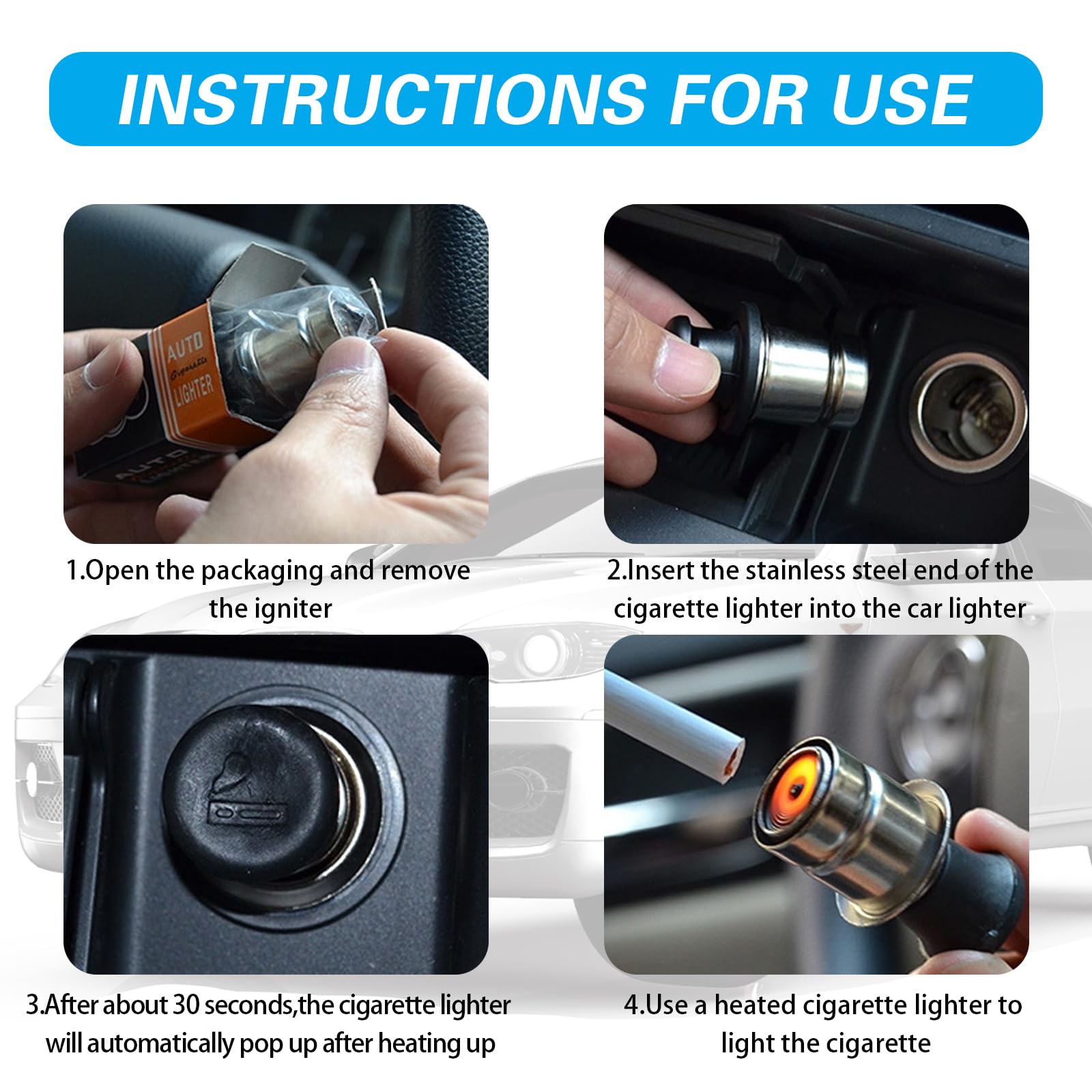 ijuicy 1 PC Car Cigarette Lighter, 12V Pop-up Cigarette Lighter Socket  Replacement, High Temperature Resistant Metal Dustproof Car Lighter,  Universal Cars Interior Accessories (Silver) : Buy Online at Best Price in  KSA -