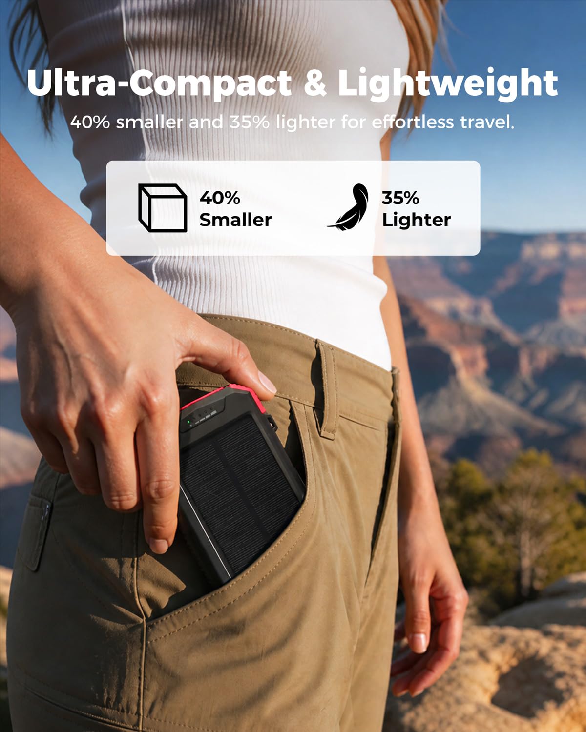 BLAVOR Solar Power Bank 10,000mAh Portable Wireless Charger for Cell Phones view 3