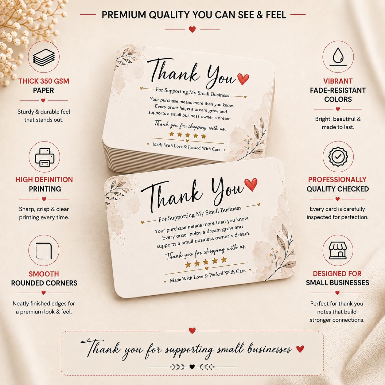 Thank You Cards for Small Business - 100 Pack -4