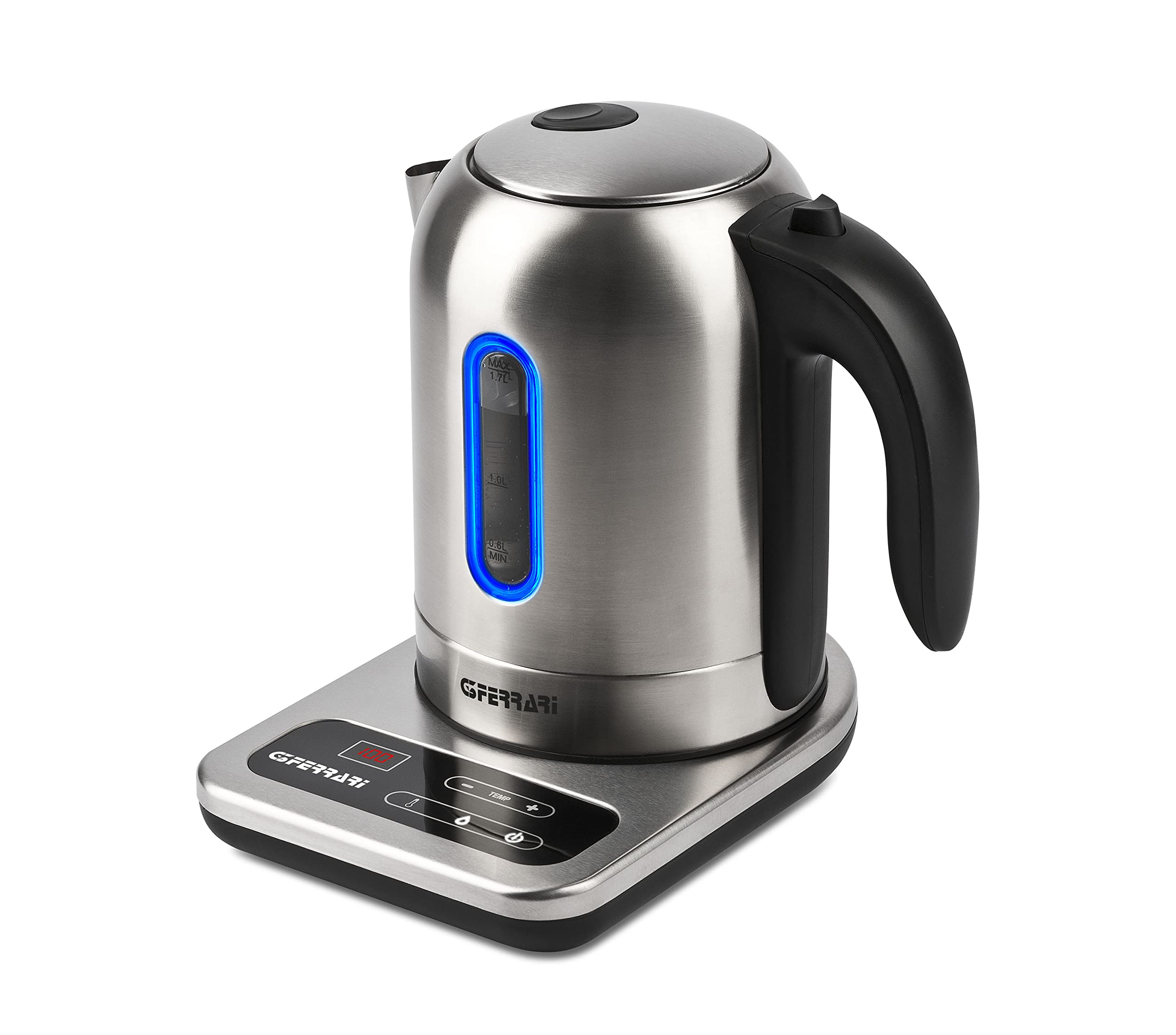 Bouilloire en inox G3 Ferrari G10164 Tisaniere Pro de 1,7 l et 2200 W avec thermostat