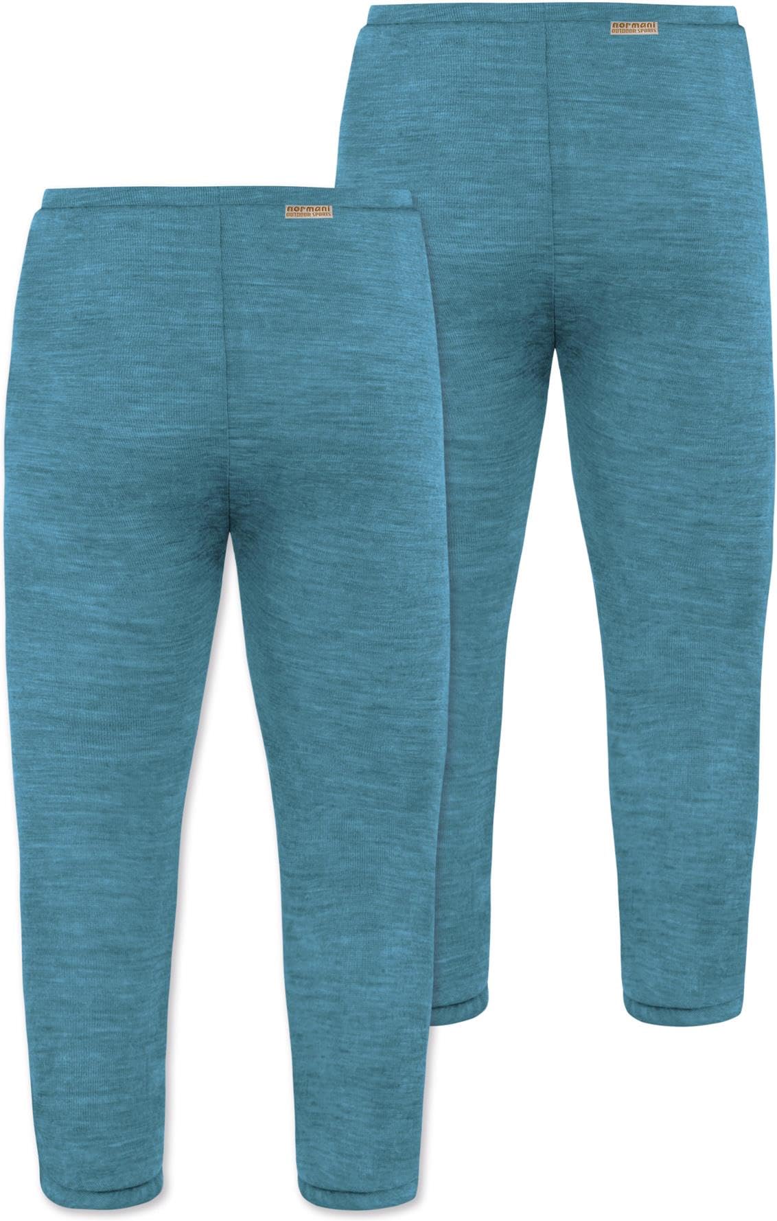 normani 2er Pack Baby Merinohose mit Fuß - Baby Thermoleggings mit Füßen Lange Unterhose Babyhose Leggings Thermounterhose aus 100% Bio-Merinowolle für Junge und Mädchen
