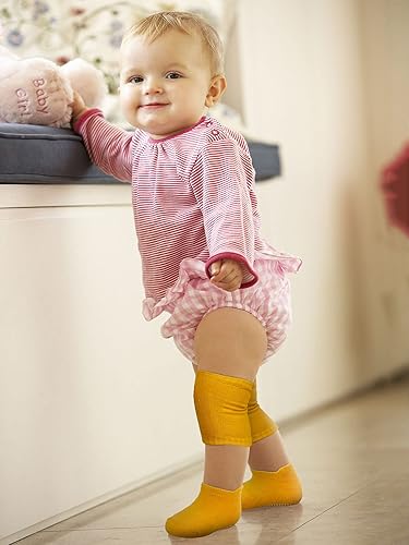 Miniatura 6 de 10 Pairs Baby Crawling Anti Slip Knee Pads and Anti Slip Baby Socks Set Unisex Toddler Knee Protectors Non Slip Ankle Socks