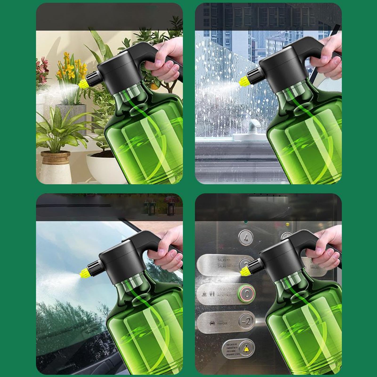 Sprayer Elettrico a Batteria - 3 Litri Irroratore Giardino Ricaricabile,Nebulizzatore Atomizzatore Regolabile 1500 mAh per Interno ed Esterno, Pulizia Piante e Verniciatura Casa