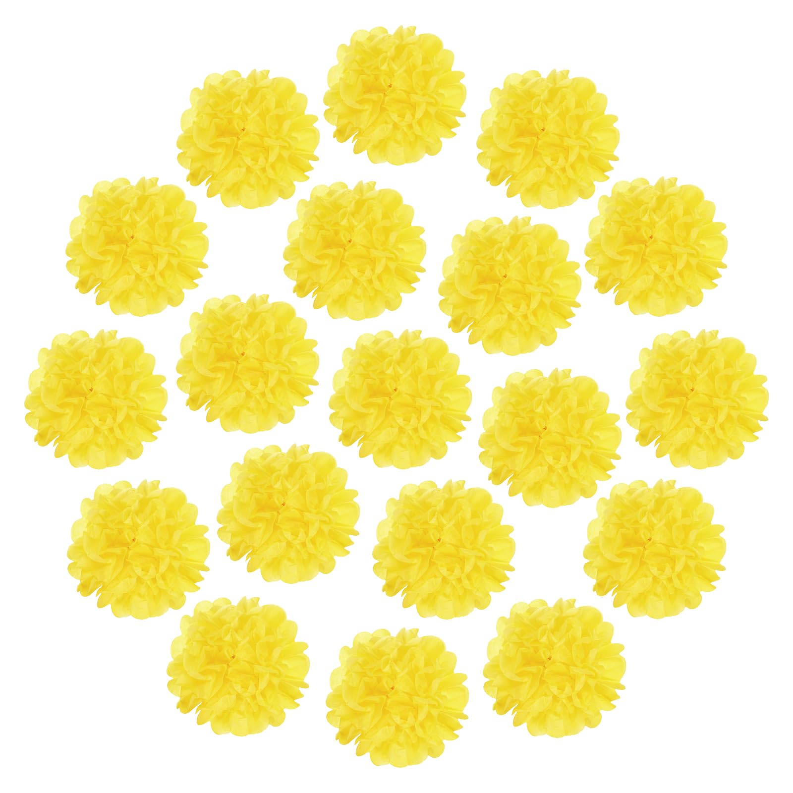 sourcing map 20Pcs Tissue Paper Pom Poms, 20cm Colorful Large Paper Flowers Wall Decorations for Fiesta Party Birthday Wedding Light Yellow