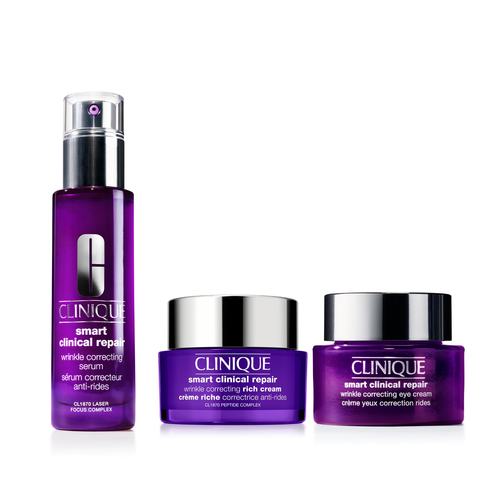 Clinique Smart Clinical Repair Wrinkle Correcting Face Serum (50ml) + Smart Clinical Repair Wrinkle Correcting Eye Cream (15ml) + Smart Clinical Repair Wrinkle Correcting Rich (50ml)