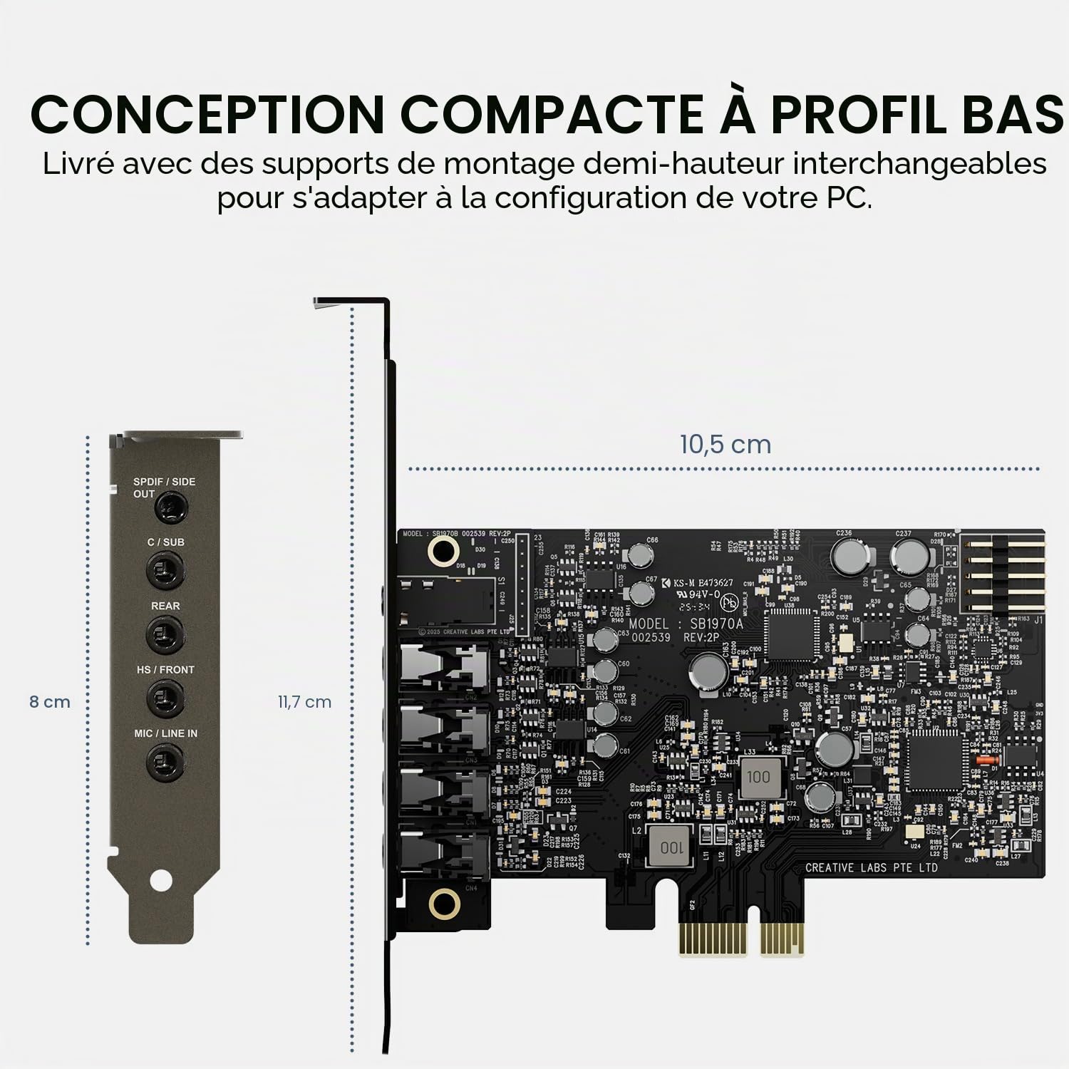 CREATIVE Sound Blaster Audigy FX Pro – Carte Son PCIe Haute résolution avec Son Surround 7.1 Discret et virtuel, et AutoEq pour PC