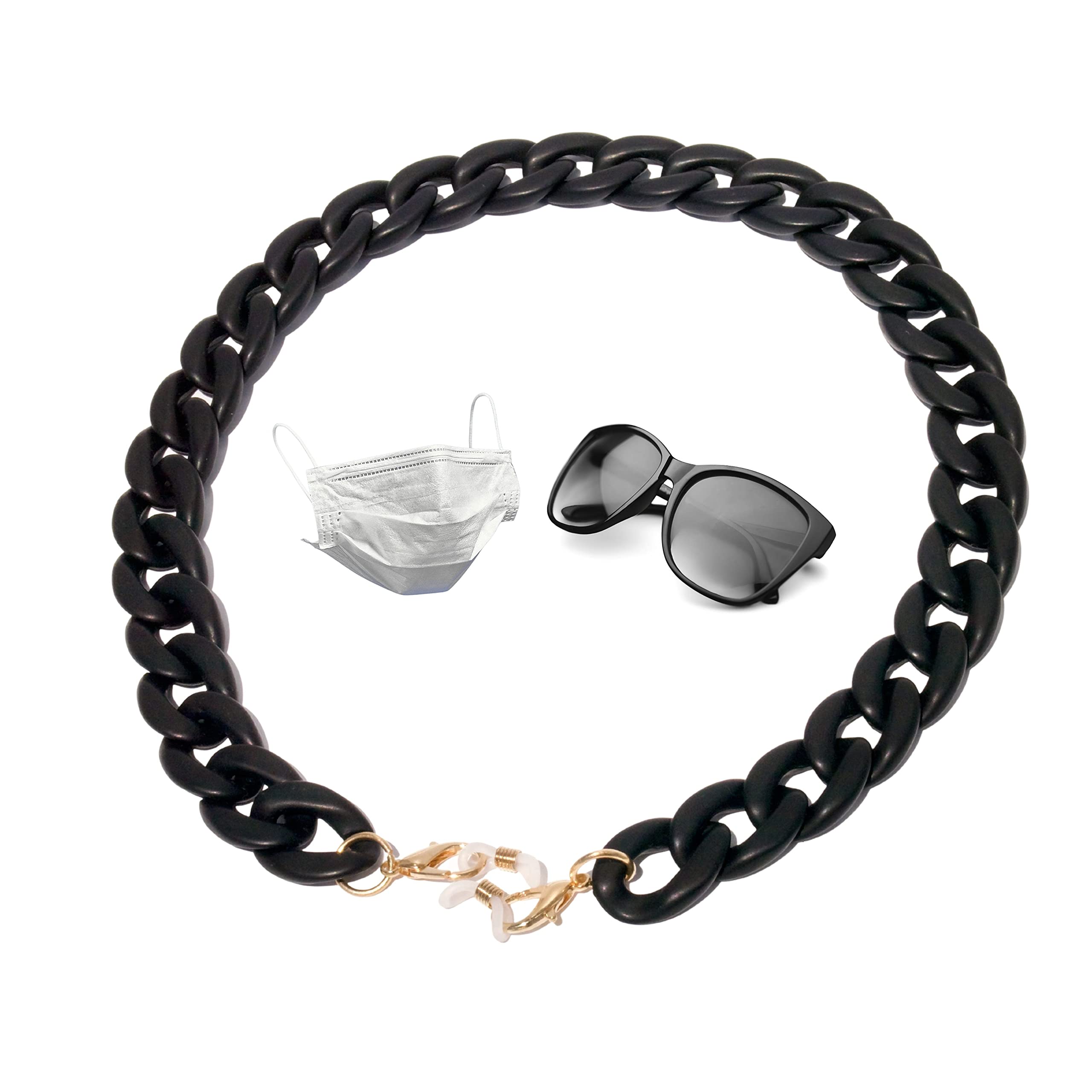 Desconocido Colgador De Doble Uso para Gafas y Mascarilla | Cuerda Gafas | Cordón sujeta Gafas de Sol modernas | Cadena Cuelga Mascarilla cuello
