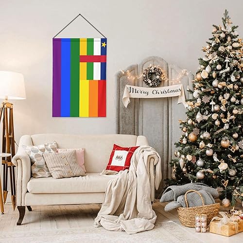 Miniatura 3 de The Central African Republic Rainbow Flag Garden Flag 28"x40" Inch Double Sided Garden Flags Home Lawn Outdoor Decor Flags Party Banner Welcome Flag