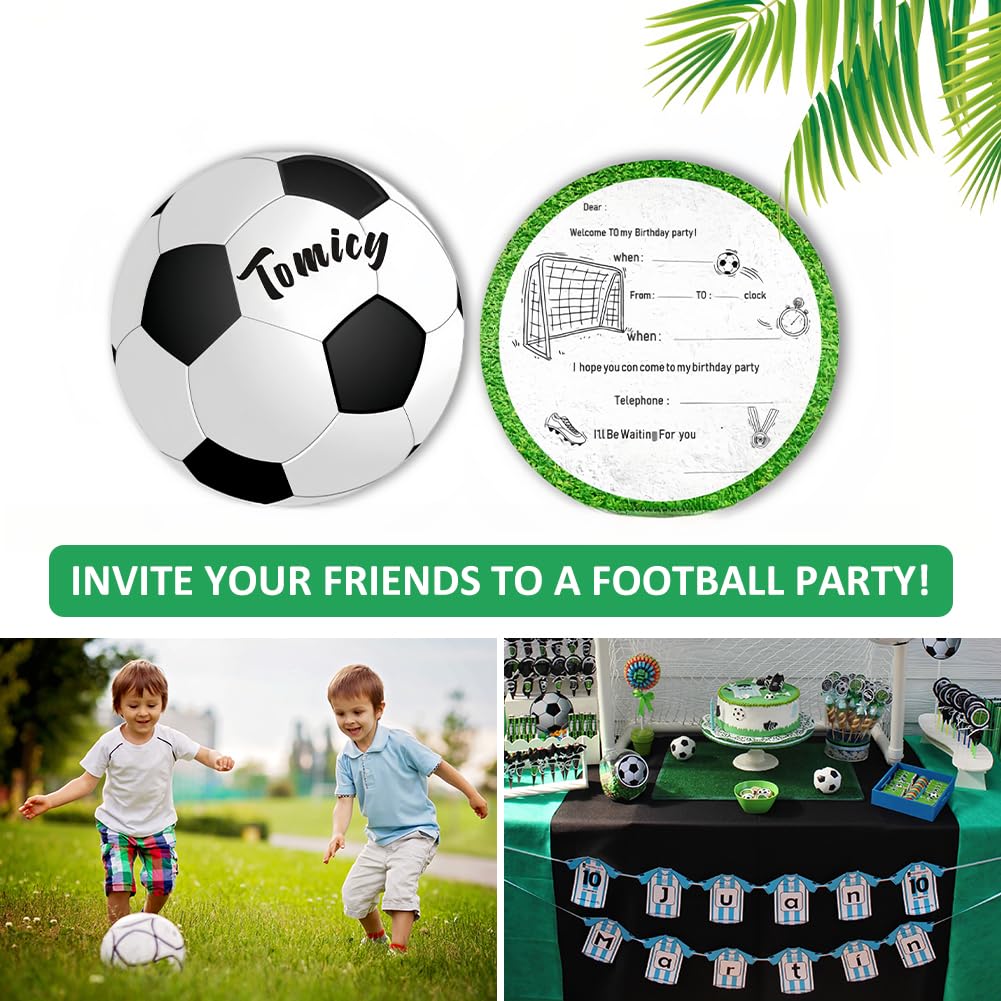 12 Cartes Invitation Anniversaire Thème Football - Idée Cadeau Garçon Avec Autocollants