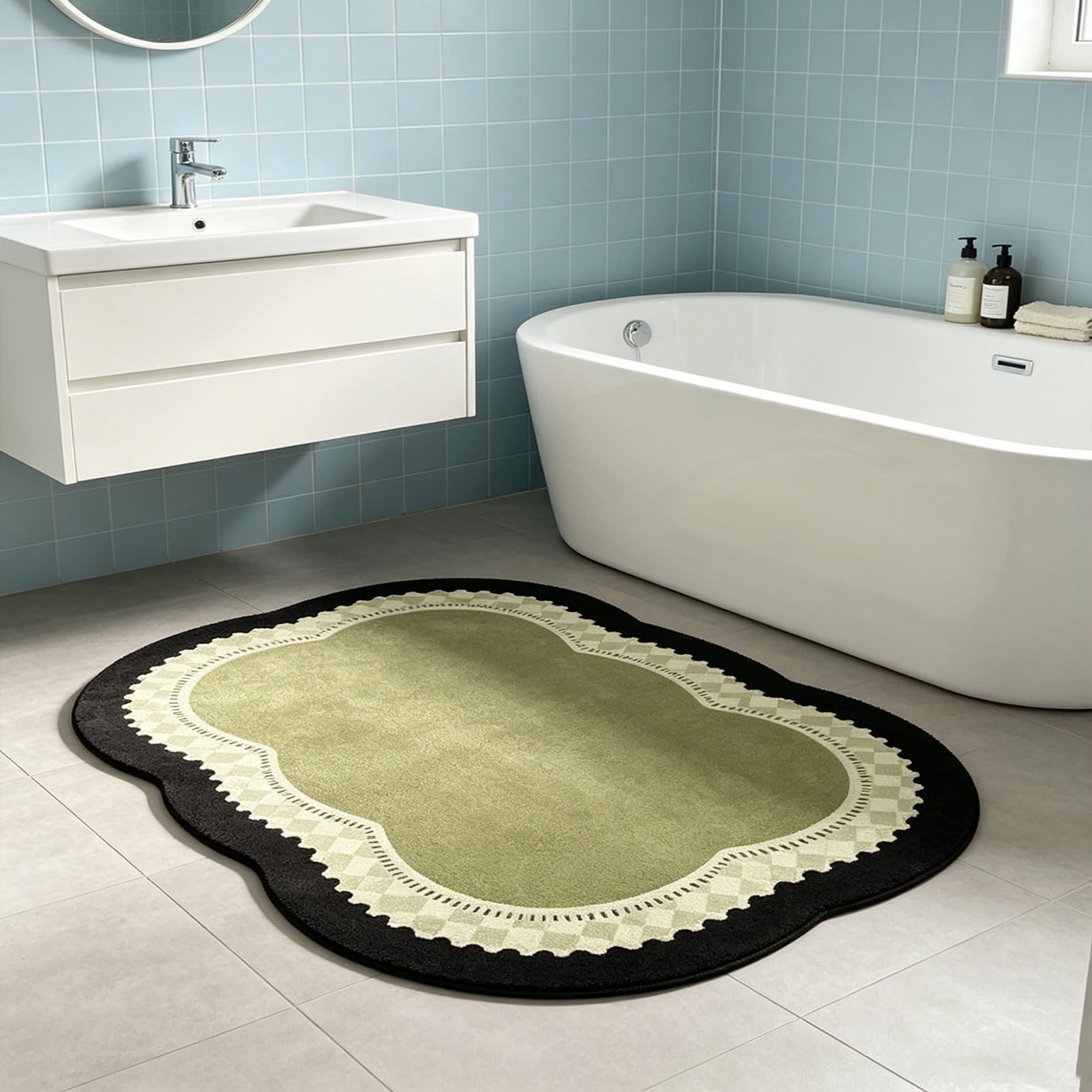 Tappetino Doccia ad Asciugatura Rapida, Morbido e Assorbente, Tappeto d'ingresso Lavabile Antiscivolo per Cucina, Bagno, Vasca e Doccia, Accessori per la Decorazione della casa (40x60 cm)