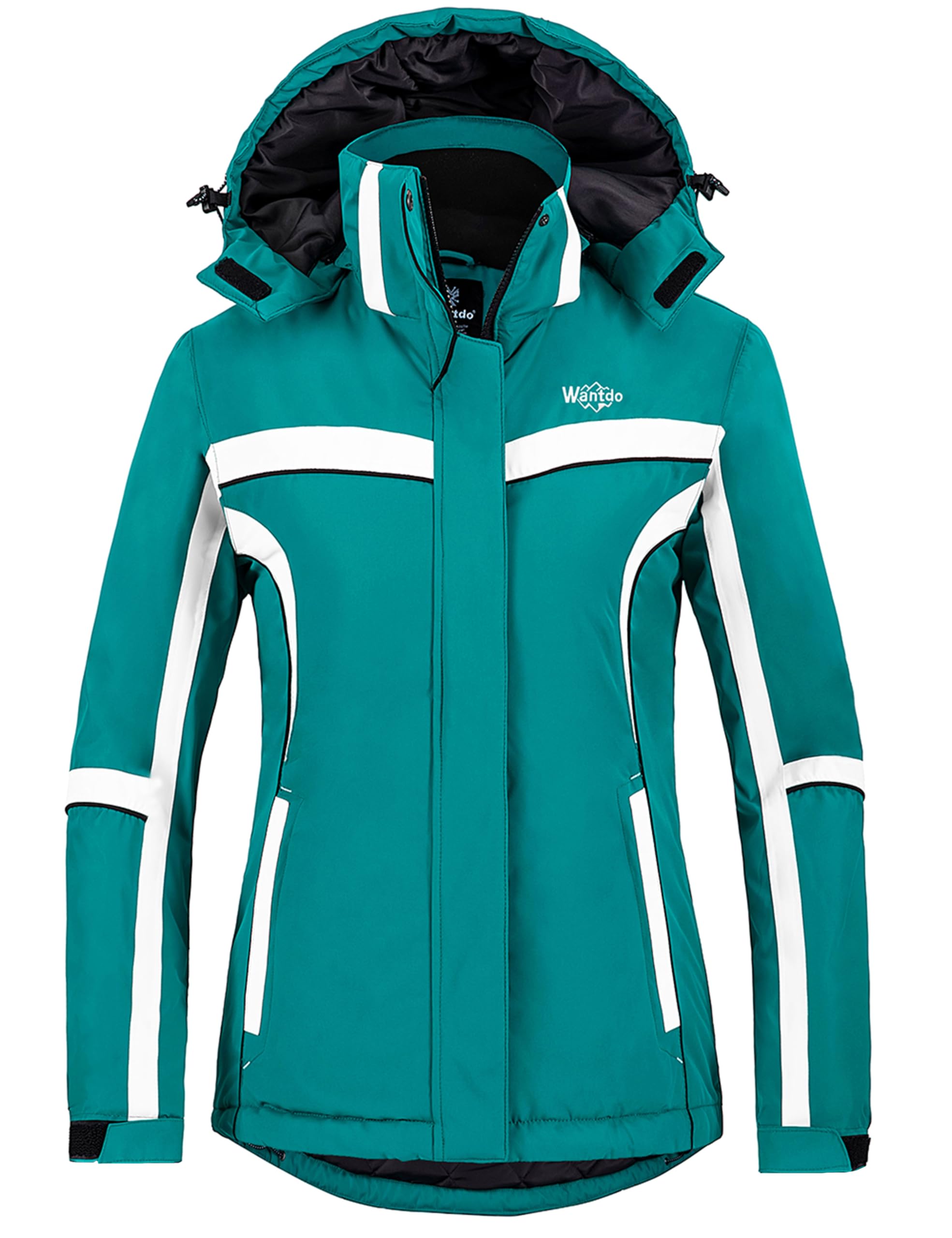 Wantdo Giacca da Sci con Cappuccio Impermeabile Giacca da Snowboard Antivento Cappotto da Montagna Giubbotto da Escursionismo a Vento Donna