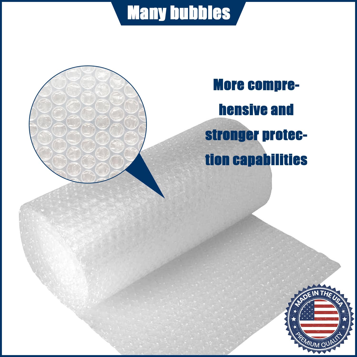 Luftpolsterkissen, 30,5 cm x 53,3 m, Luftpolsterverpackung, kernlose Rolle, Versandverpackung, Verpackung und Umzugskartons, robuste Umzüge und Versand (30,5 cm x 53,3 m, 1 Rolle)