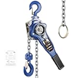 ANBULL Lever Chain Hoist 1650LBS 5FT, 3/4 Ton 1.5M Manual Ratchet Chain Puller Hoist w/G80 Galvanized Chain for Building Garages Warehouse Automotive Machinery