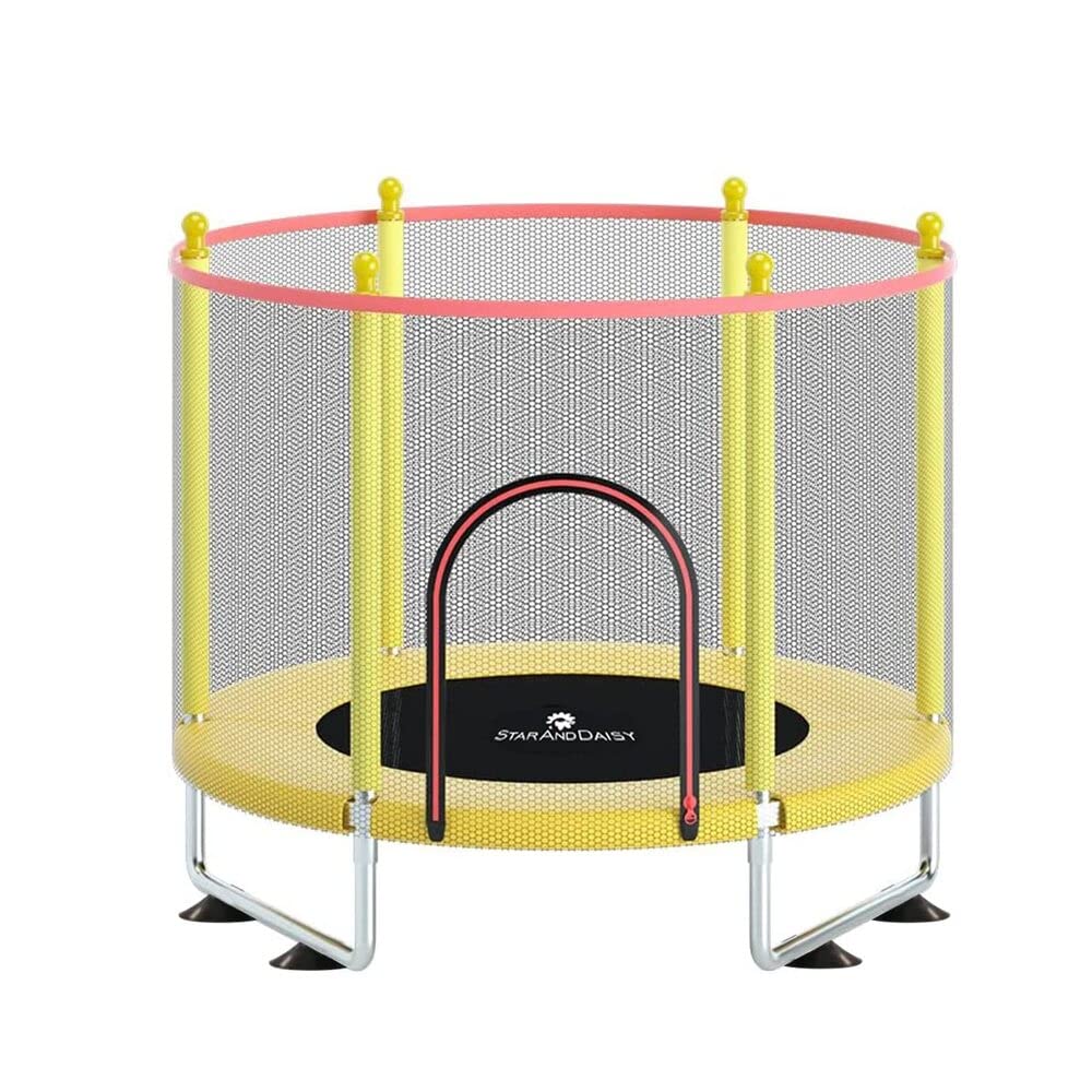 StarAndDaisy 55 inch Trampoline with Safety Net & U-Shape Legs for Kids & Adults | Indoor & Outdoor Trampoline | Powerful Loading Capacity 120KG | Stainless Steel Frame & Legs (Yellow Economy) (B0BG2TK67D) Amazon Price History, Amazon Price Tracker