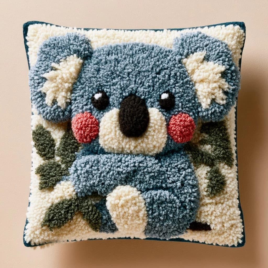 Taxpy C Latch Hook Ushion Kits Koala 17X17 Inch