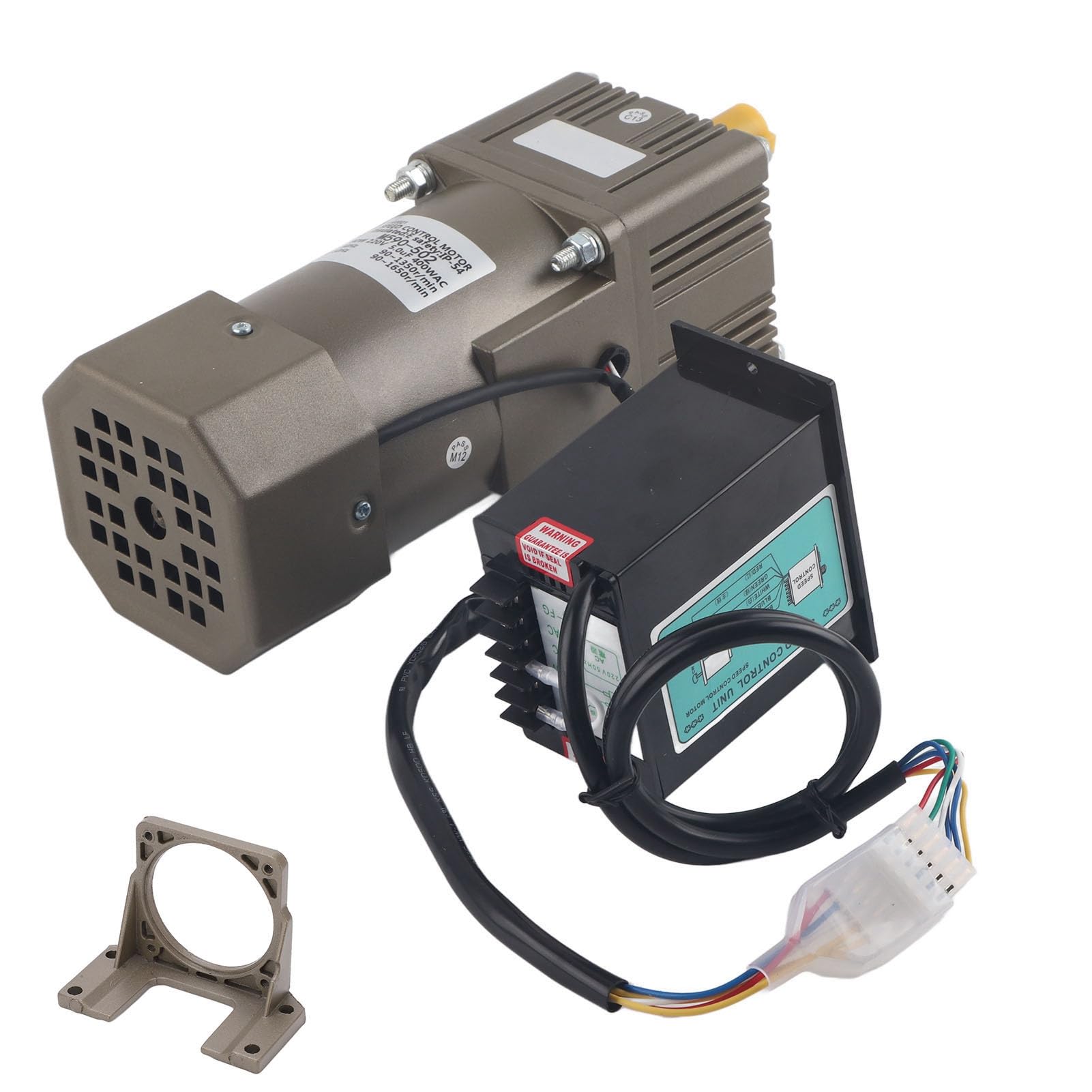AC 220V 90W Motor mit einstellbarer Drehzahl Stufenlos regelbarer Frequenzumrichtermotor mit Getrieberegler und Halterung (50K)