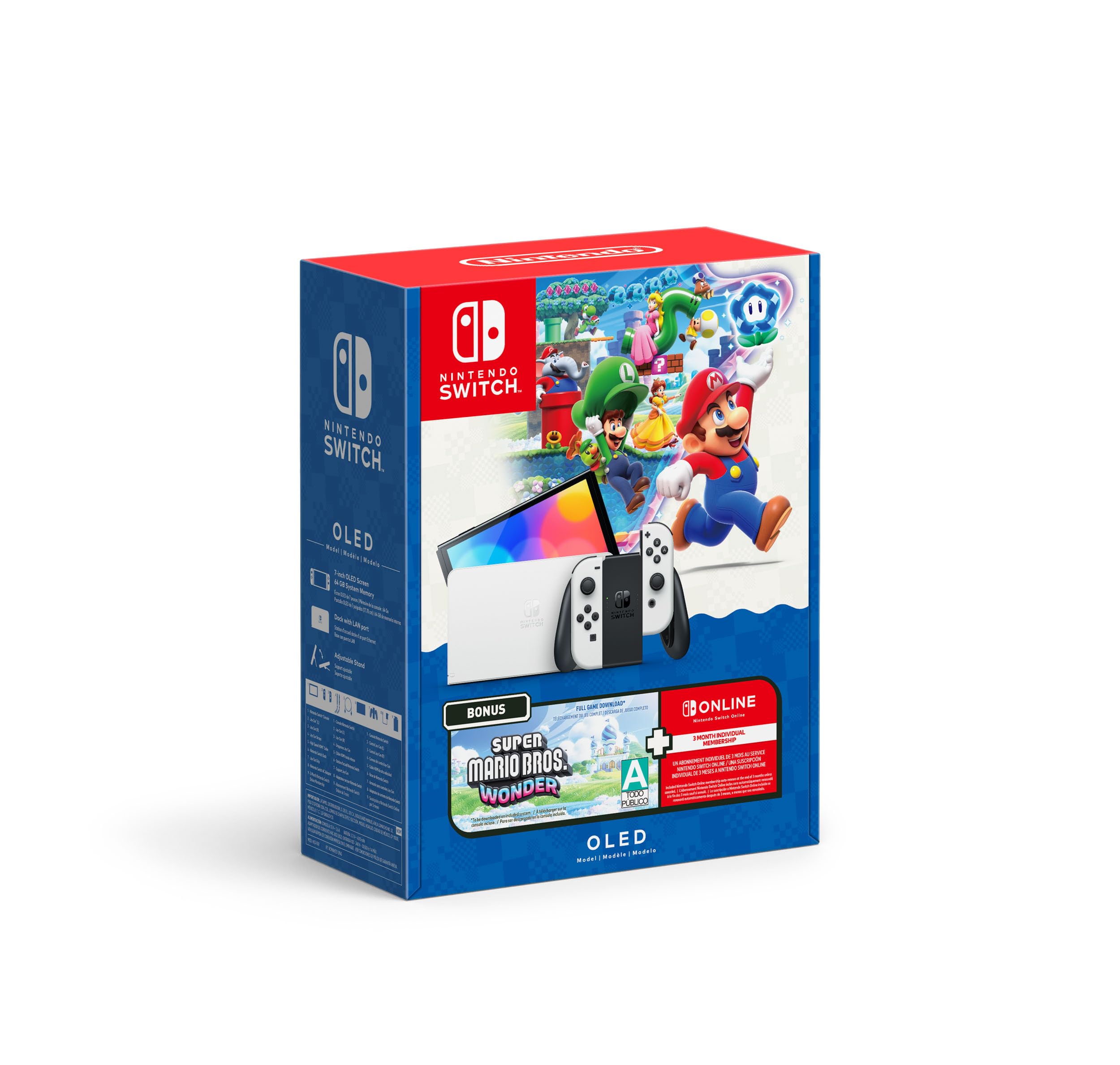 Nintendo Switch OLED + Super Mario Bros Wonder + 3 meses de Switch Online