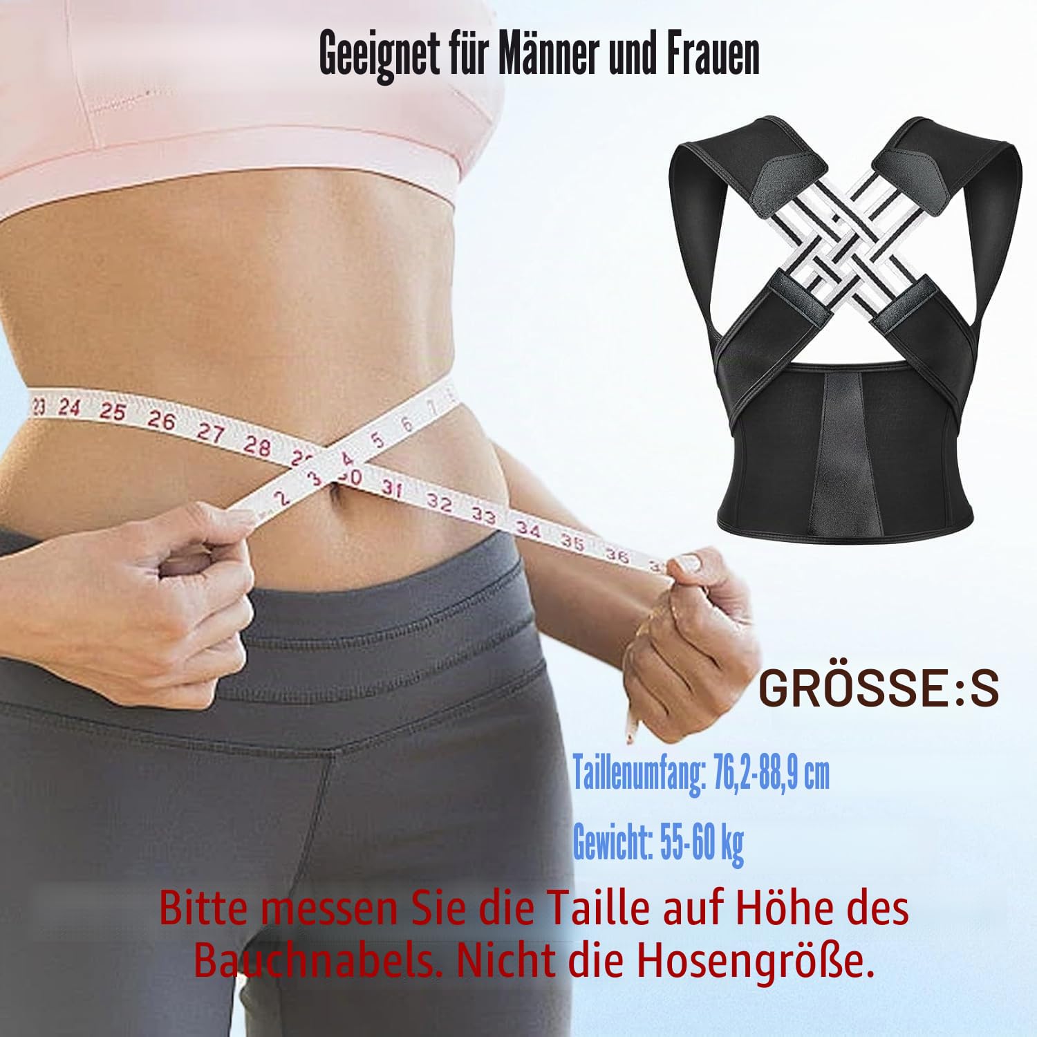 Verstellbarer rückenhaltungsgürtel,Rücken geradehalter,Atmungsaktive schultergurt haltungskorrektur für rücken hals und schulter,Haltungstrainer für frauen männer